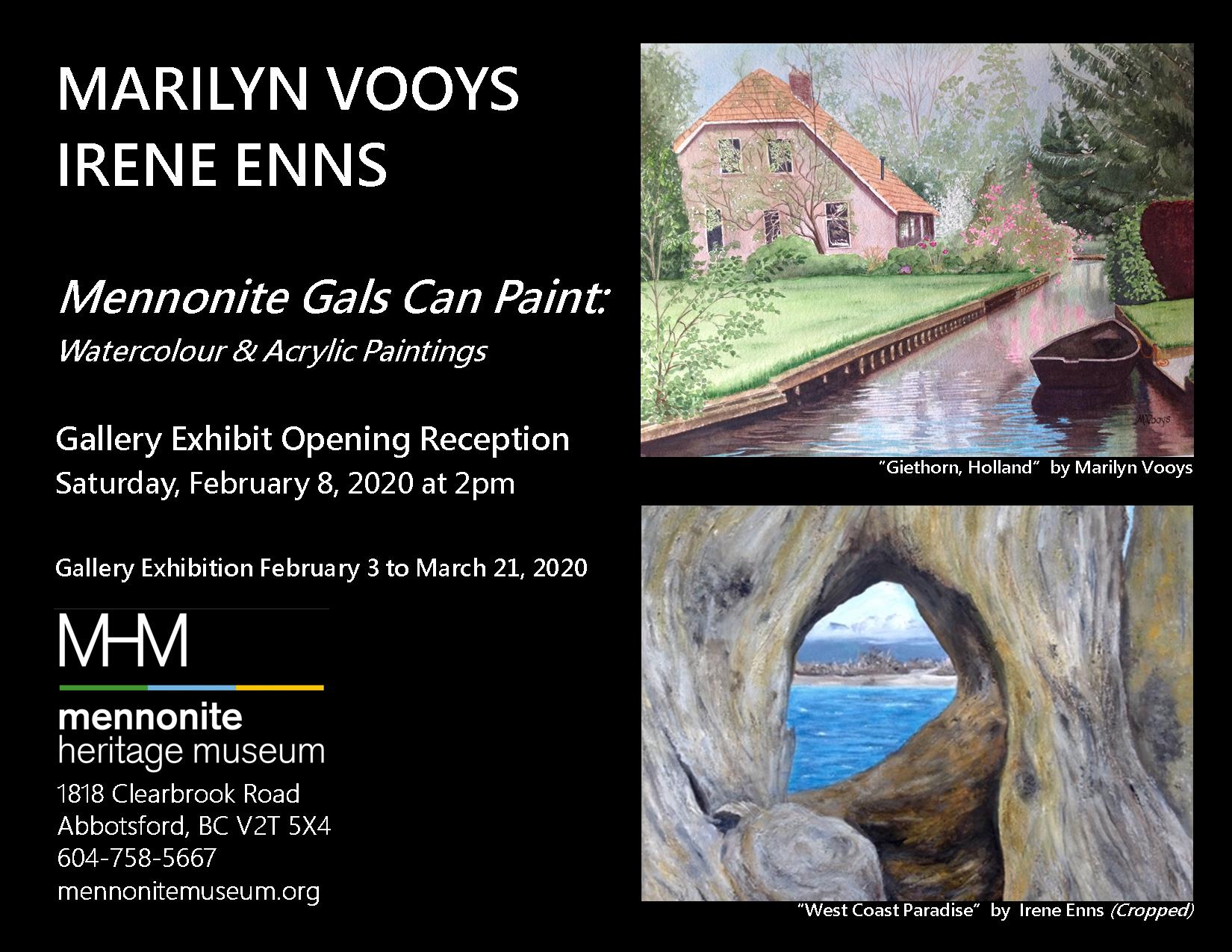 2020 MHM Gallery Exhibit Marilyn Vooys and Irene Enns